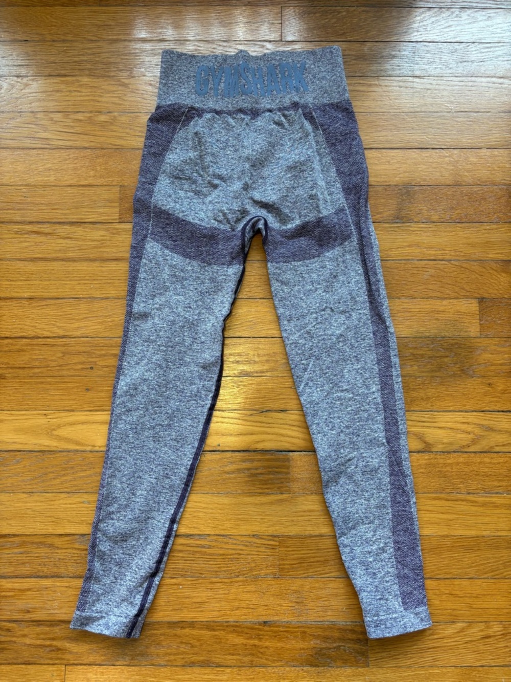 Gymshark Kids Heather Gray High-Waist Seamless Leggings with Dark Gray Panels